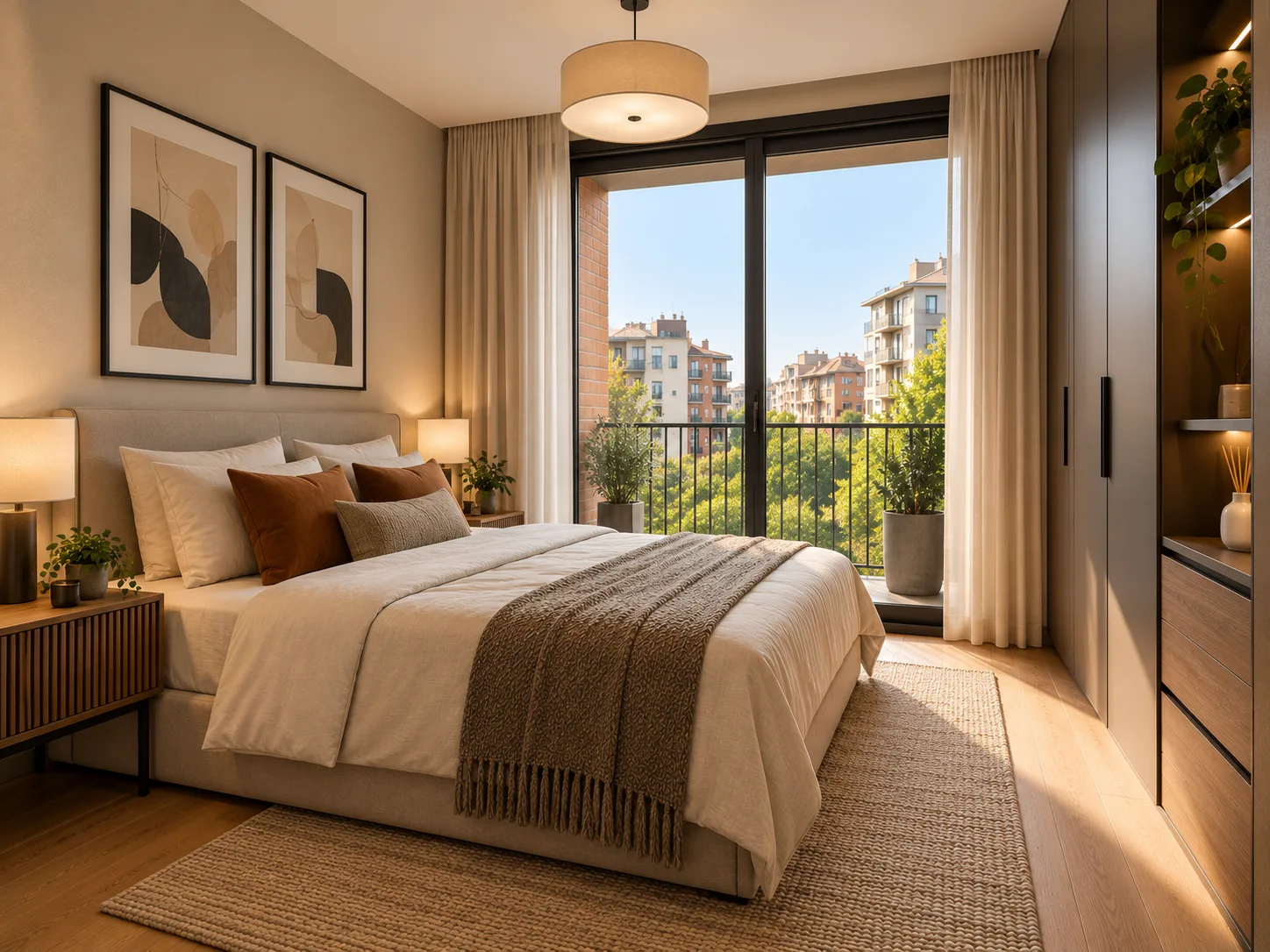 Kemal Koç Apartmanı 1+1 daire, temsili yatak odası