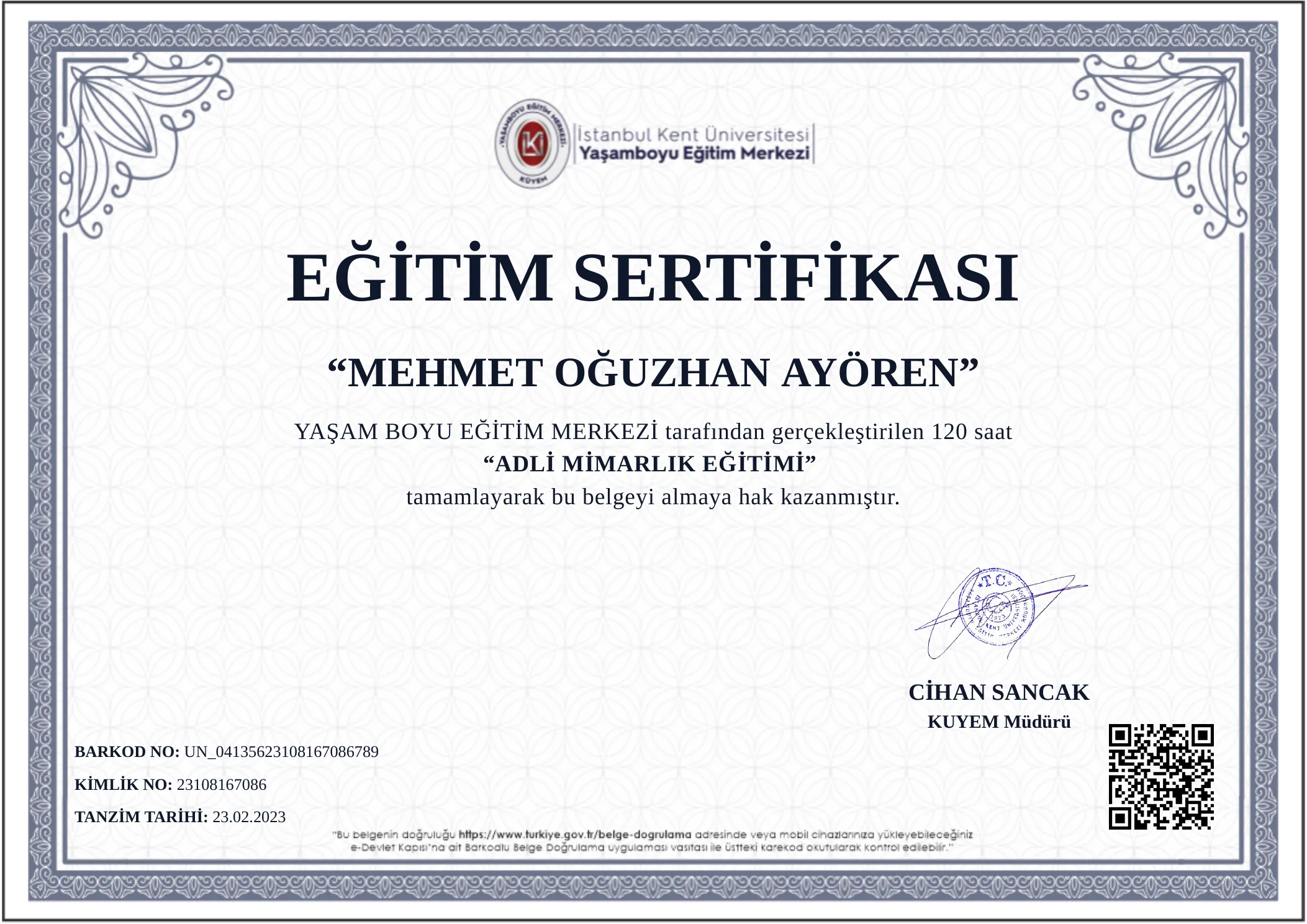 Adli Mimarlık Eğitimi
