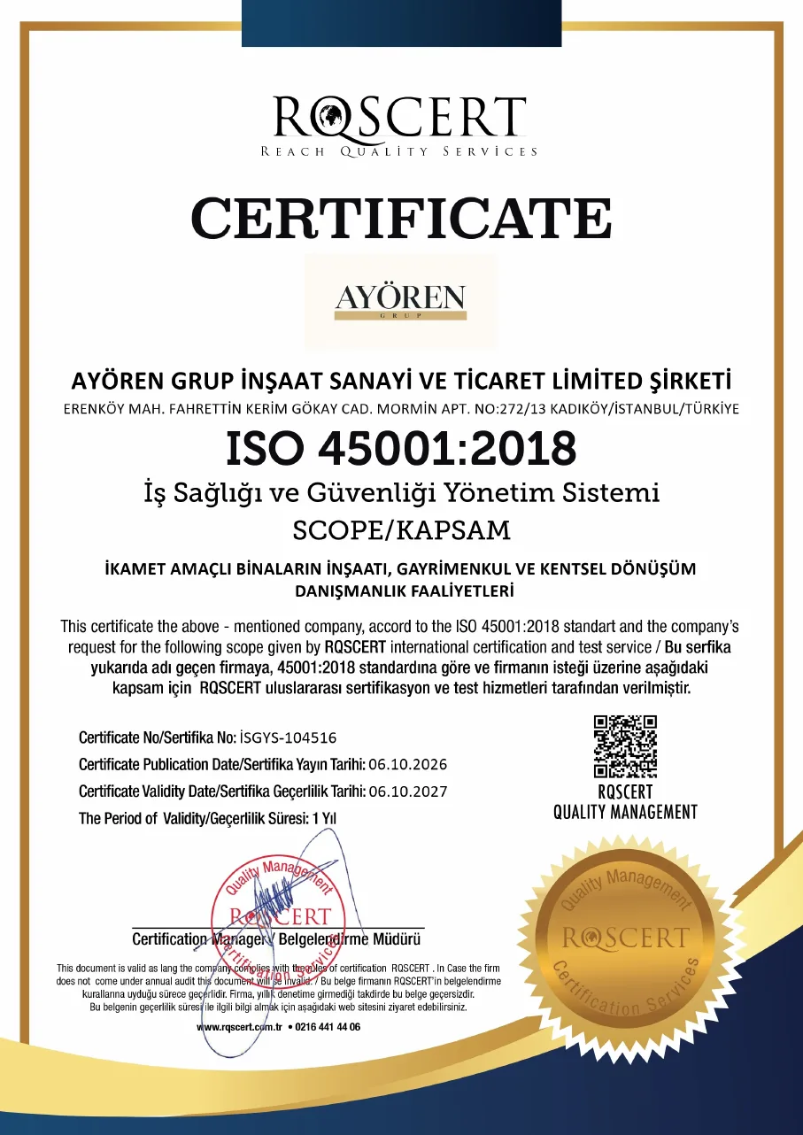 ISO 45001:2018 – İş Sağlığı ve Güvenliği Yönetim Sistemi